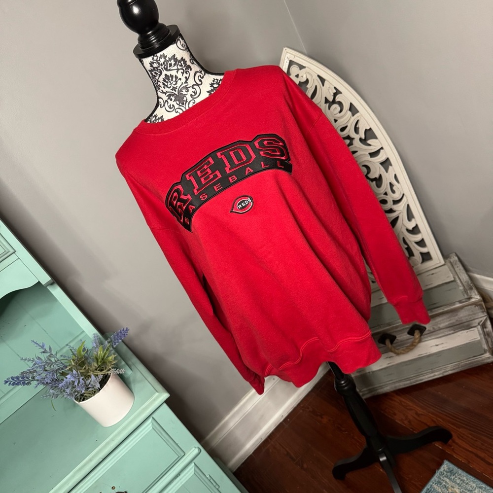 VINTAGE Majestic MLB Cincinnati Reds Sweatshirt Size Large Baseball